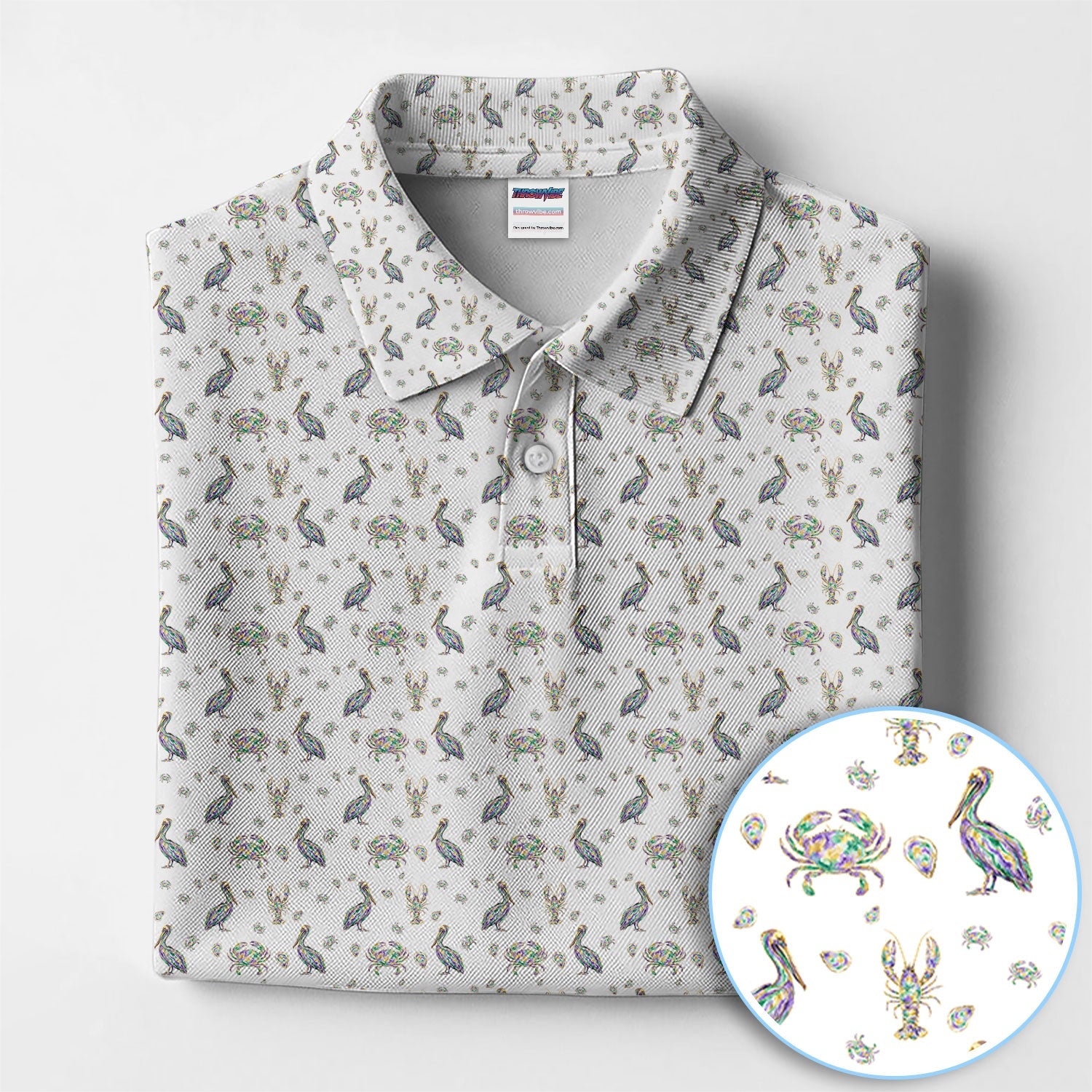 Crazy Mardi Gras Golf Polos For Golfer, Funny Holiday Pattern Golf Shirt, Golf Gift For Men