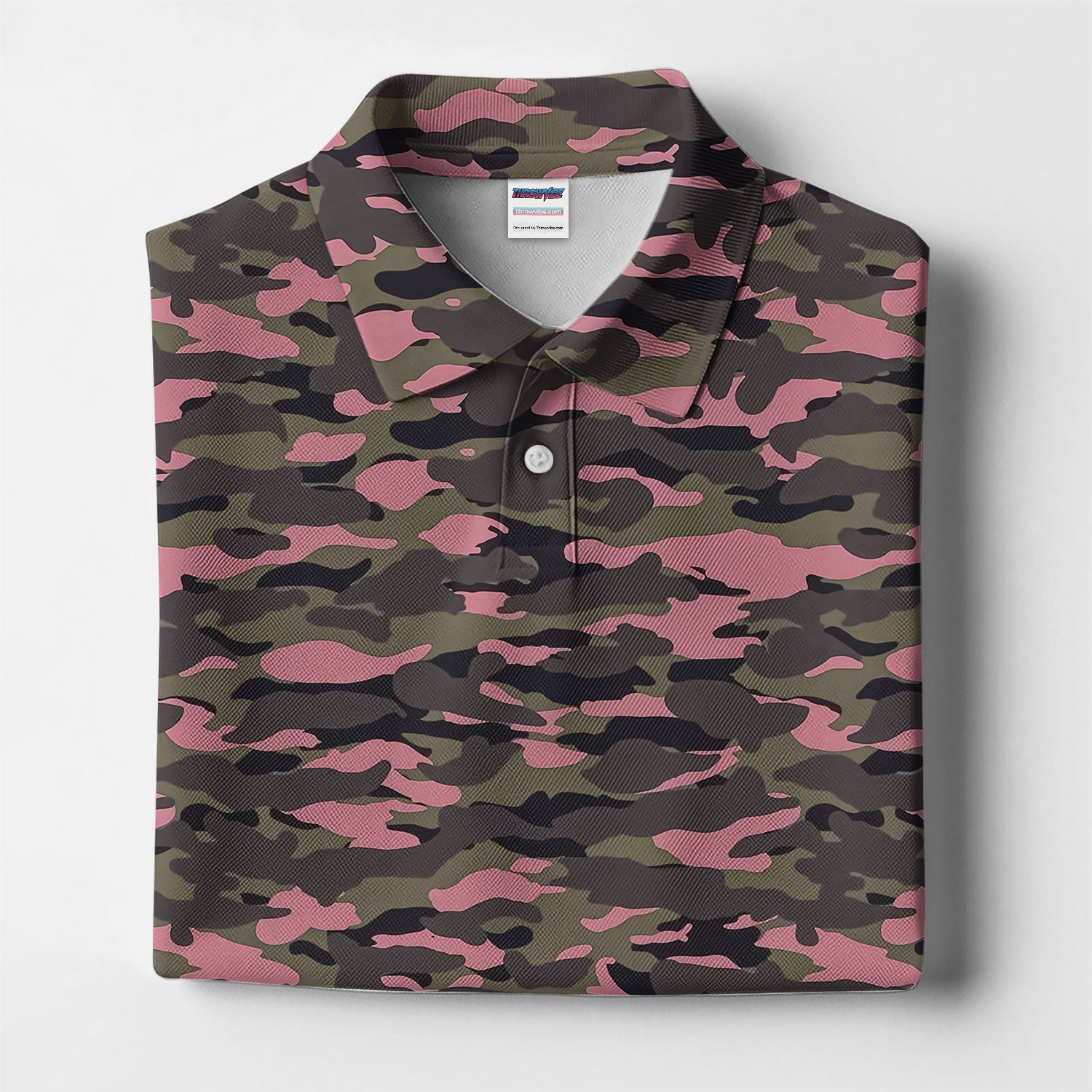 Pink Camo Pattern Golf Shirt, Crazy Golf Polos For Golfer, Men Golf Gift