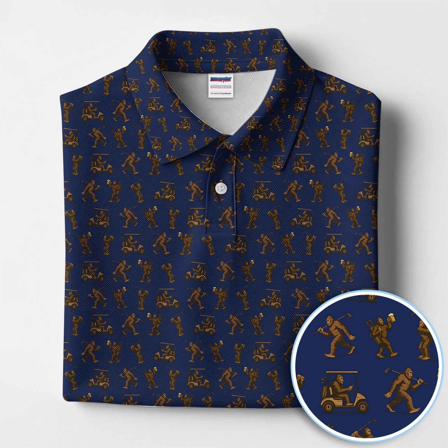 Crazy Golf Pattern Shirt, Bigfoot Golf Shirt For Men, Golf Gift For Golfer