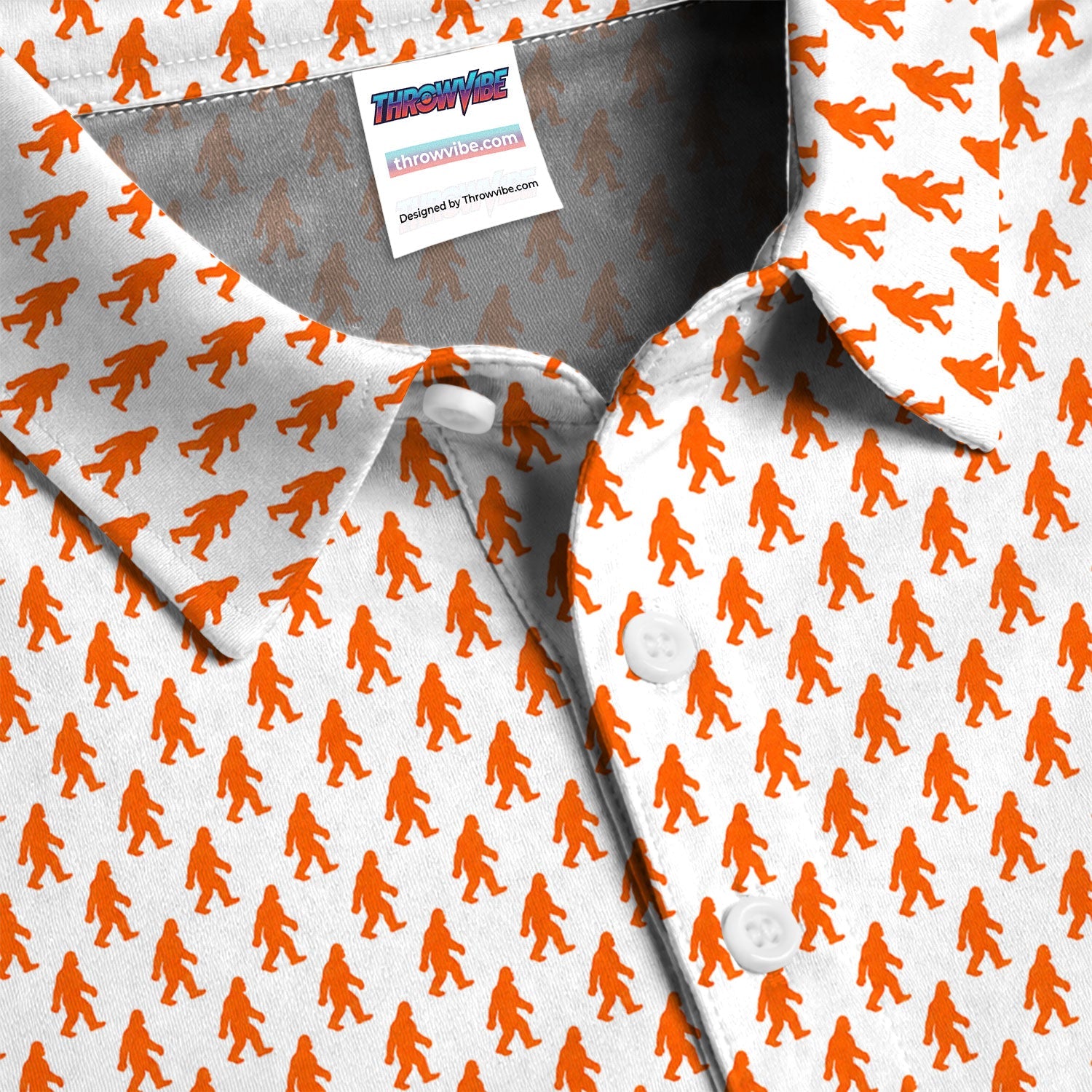 Bigfoot Golf Pattern Shirt, Sasquatch Golf Polo Shirt For Men, Golfer Gift