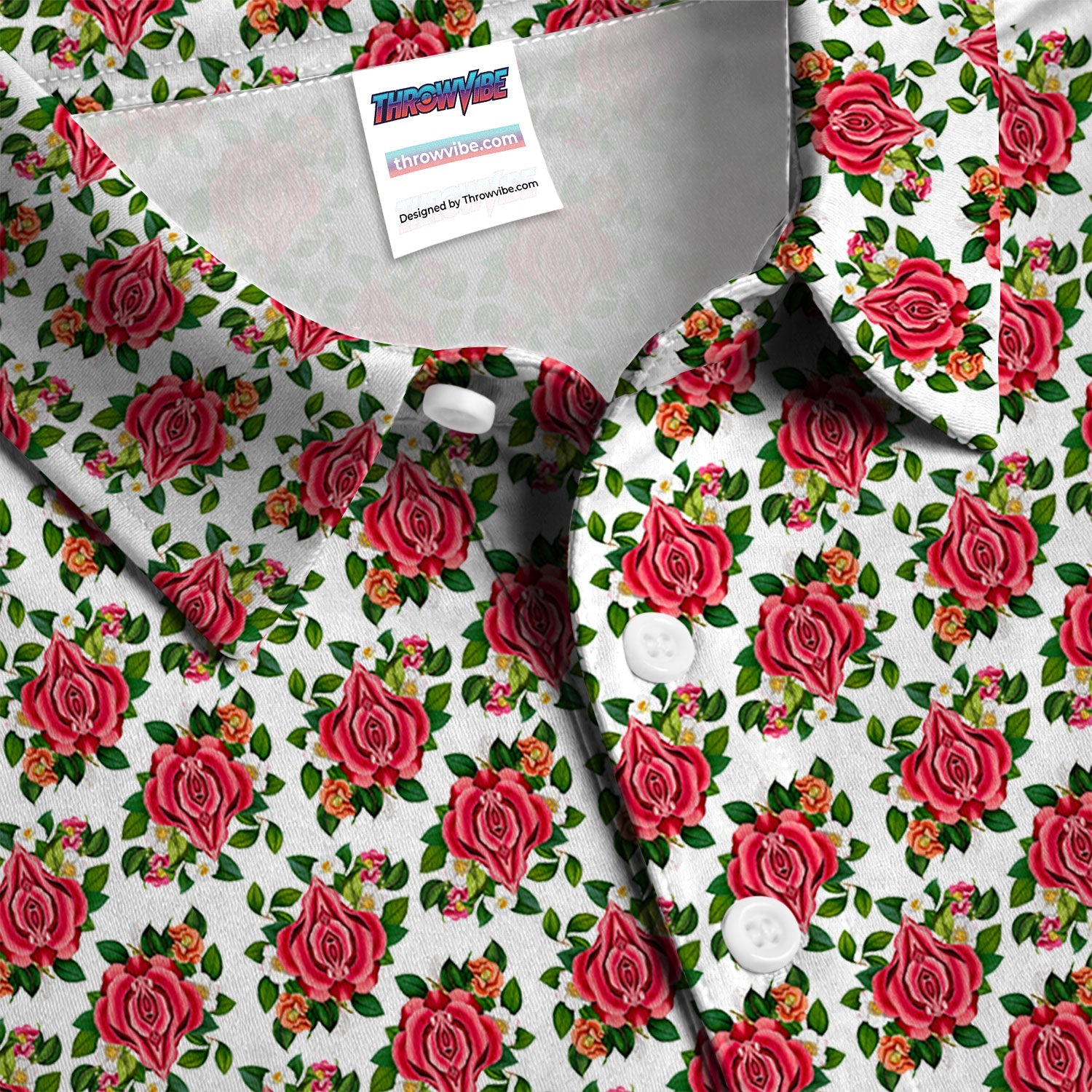 Vintage Rose Floral Golf Pattern Shirt, Romantic Rose Aesthetic Golf Shirt For Men, Flower Lover Gift