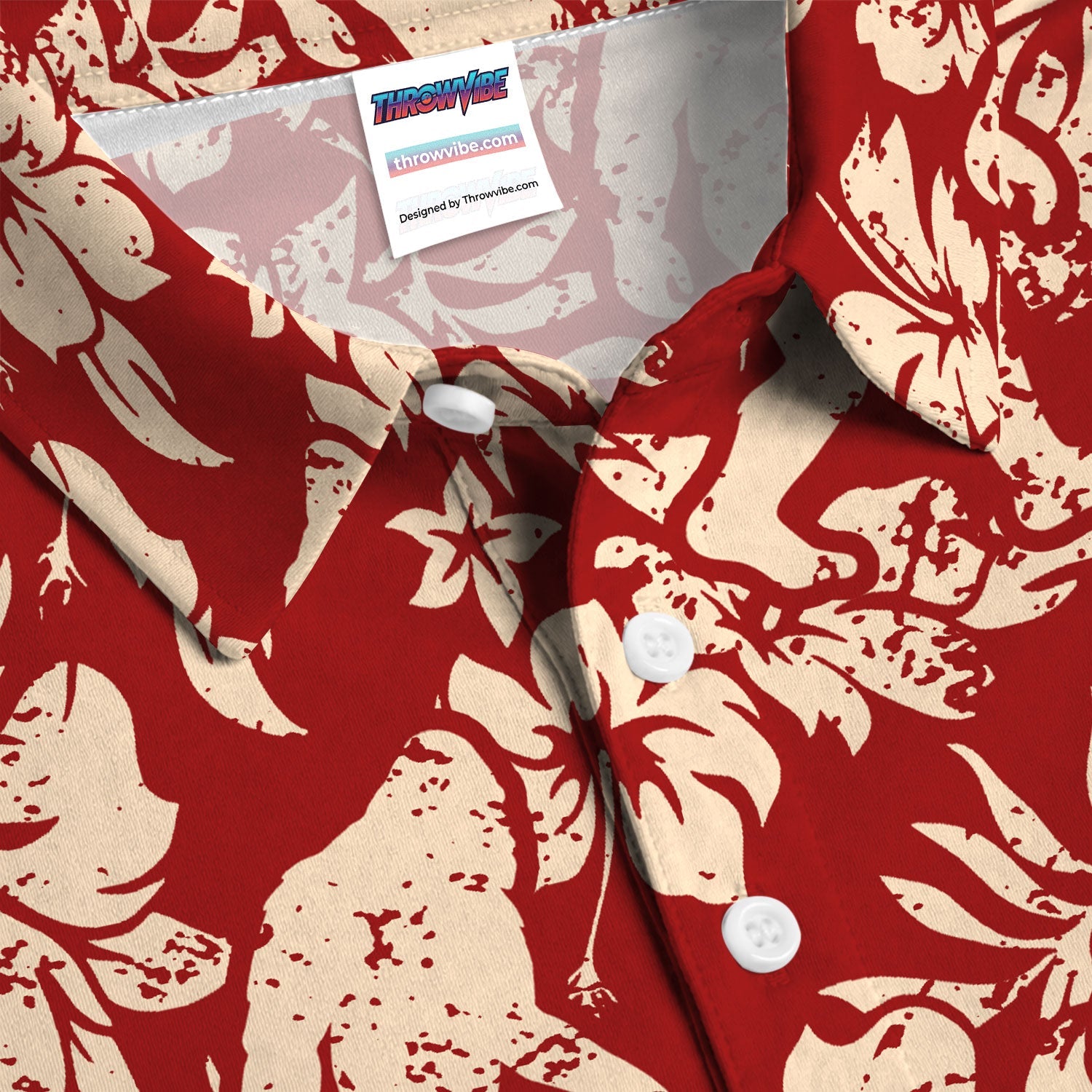 Red Bigfoot Hawaiian Polo Shirt For Men, Sasquatch Floral Aloha All Over Print, Tropical Casual Summer Golf Shirt