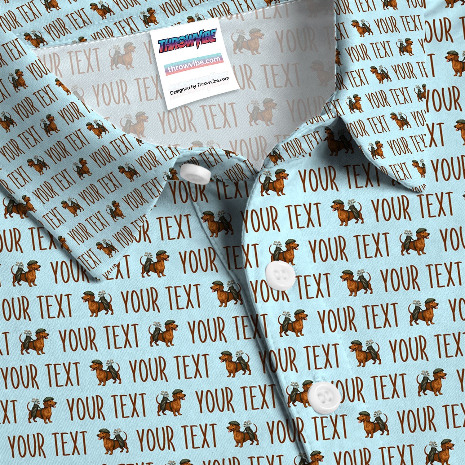 Personalized Dachshund Golf Polos, Seamless Pattern Golf Shirt For Men, Funny Golf Shirt