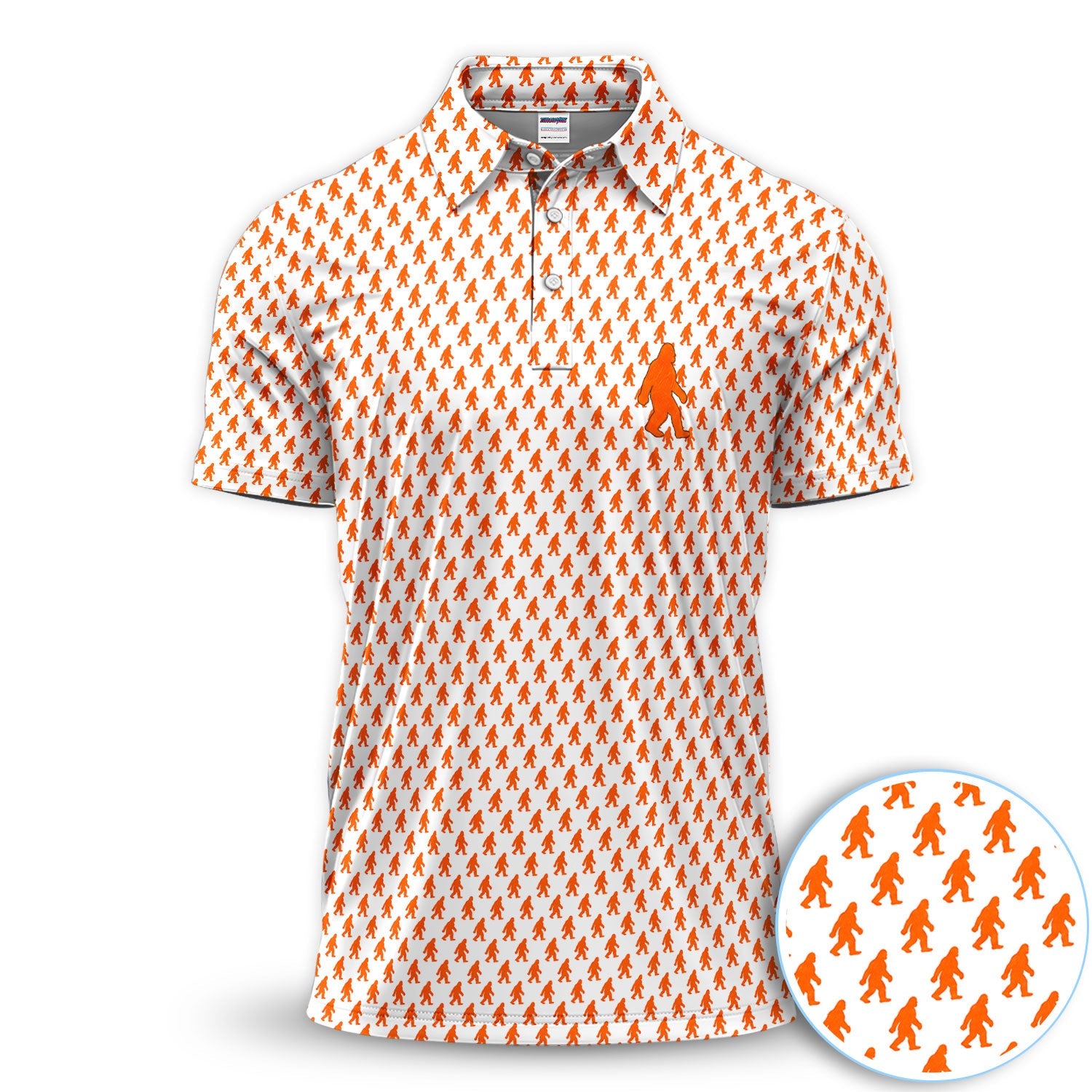 Bigfoot Golf Pattern Shirt, Sasquatch Golf Polo Shirt For Men, Golfer Gift