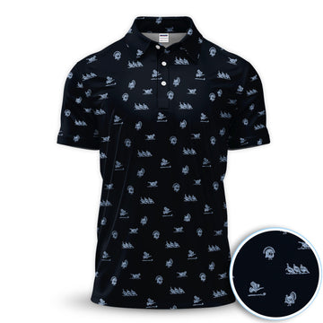 Vintage Turkey Hunting Golf Pattern Shirt, Wild Turkey Camo Golf Shirt For Men, Hunter Gift