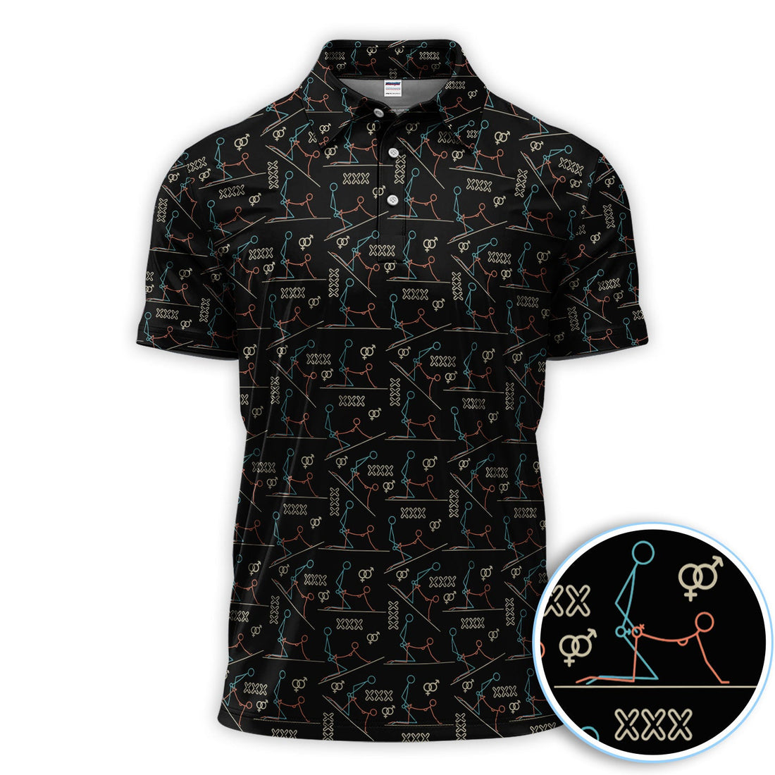 Abstract Line Art Pattern Golf Polos, Sexy Golf Shirt For Golfer, Golf Gift For Men