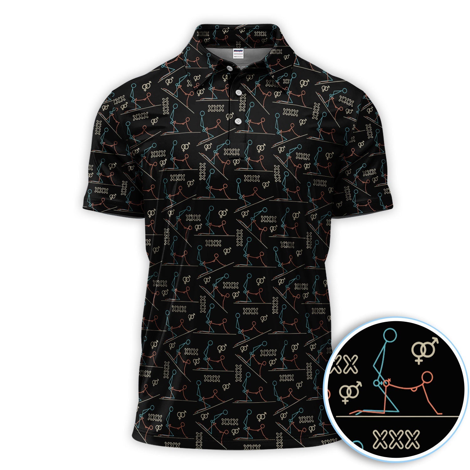 Abstract Line Art Pattern Golf Polos, Sexy Golf Shirt For Golfer, Golf Gift For Men