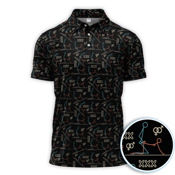 Abstract Line Art Pattern Golf Polos, Sexy Golf Shirt For Golfer, Golf Gift For Men