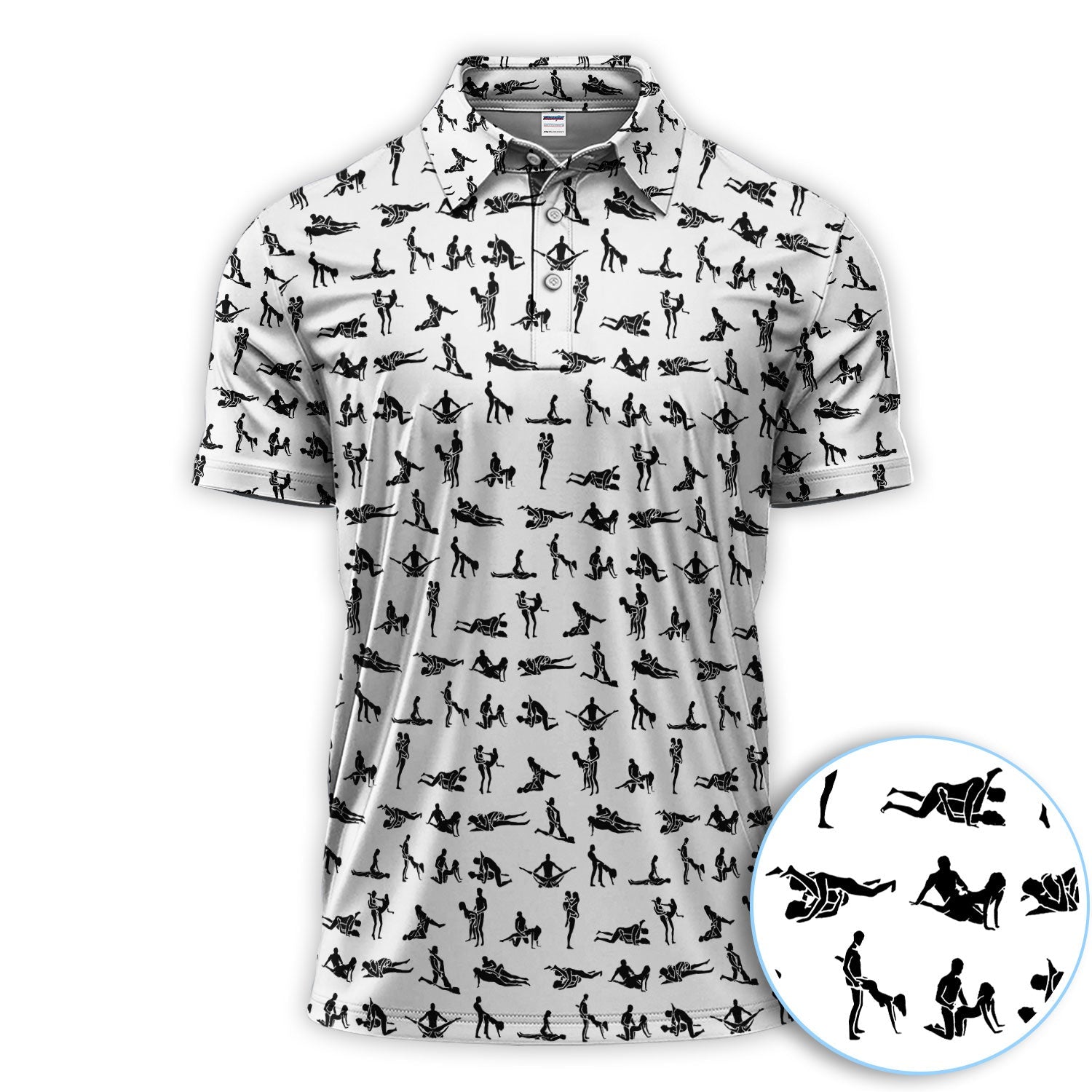 Naughty Couple Golf Polos For Golfer, Sexy Pattern Golf Shirt, Golf Gift For Men
