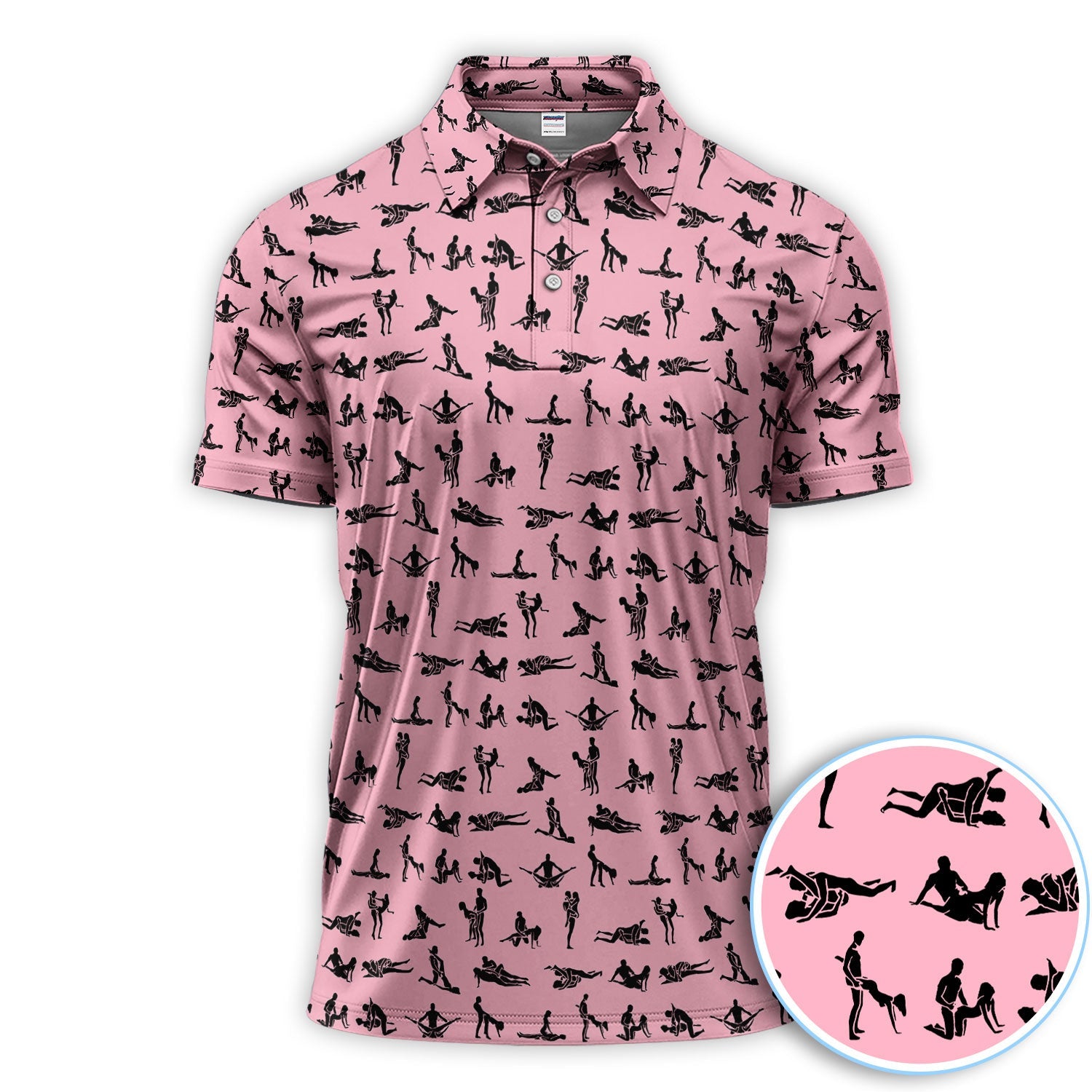 Naughty Couple Golf Polos For Golfer, Sexy Pattern Golf Shirt, Golf Gift For Men