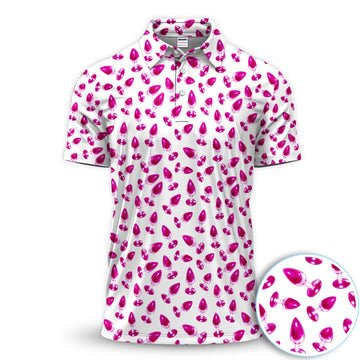 Funny Pink Plug Pattern Shirt, Adult Humor Golf Shirt For Men, Bachelor Party Gift