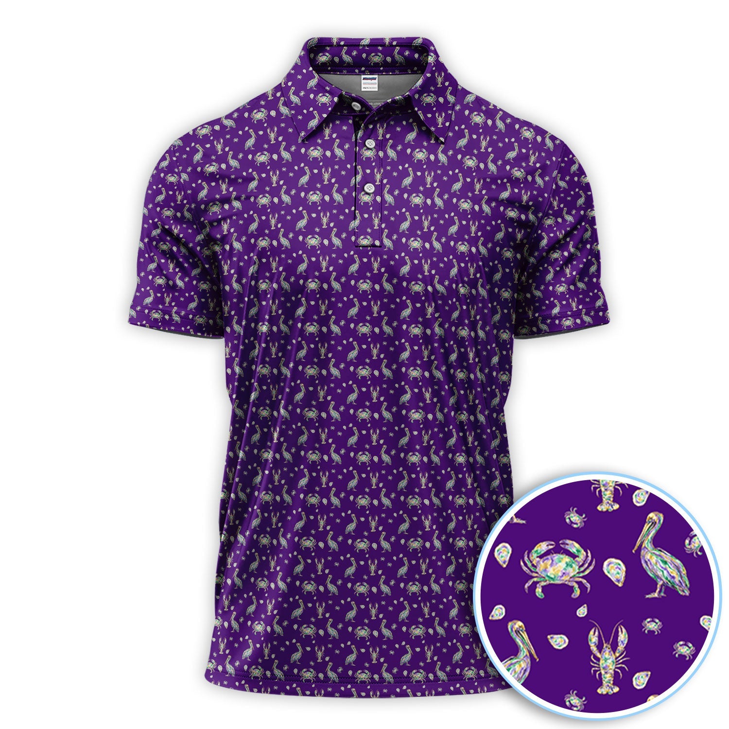 Crazy Mardi Gras Golf Polos For Golfer, Funny Holiday Pattern Golf Shirt, Golf Gift For Men
