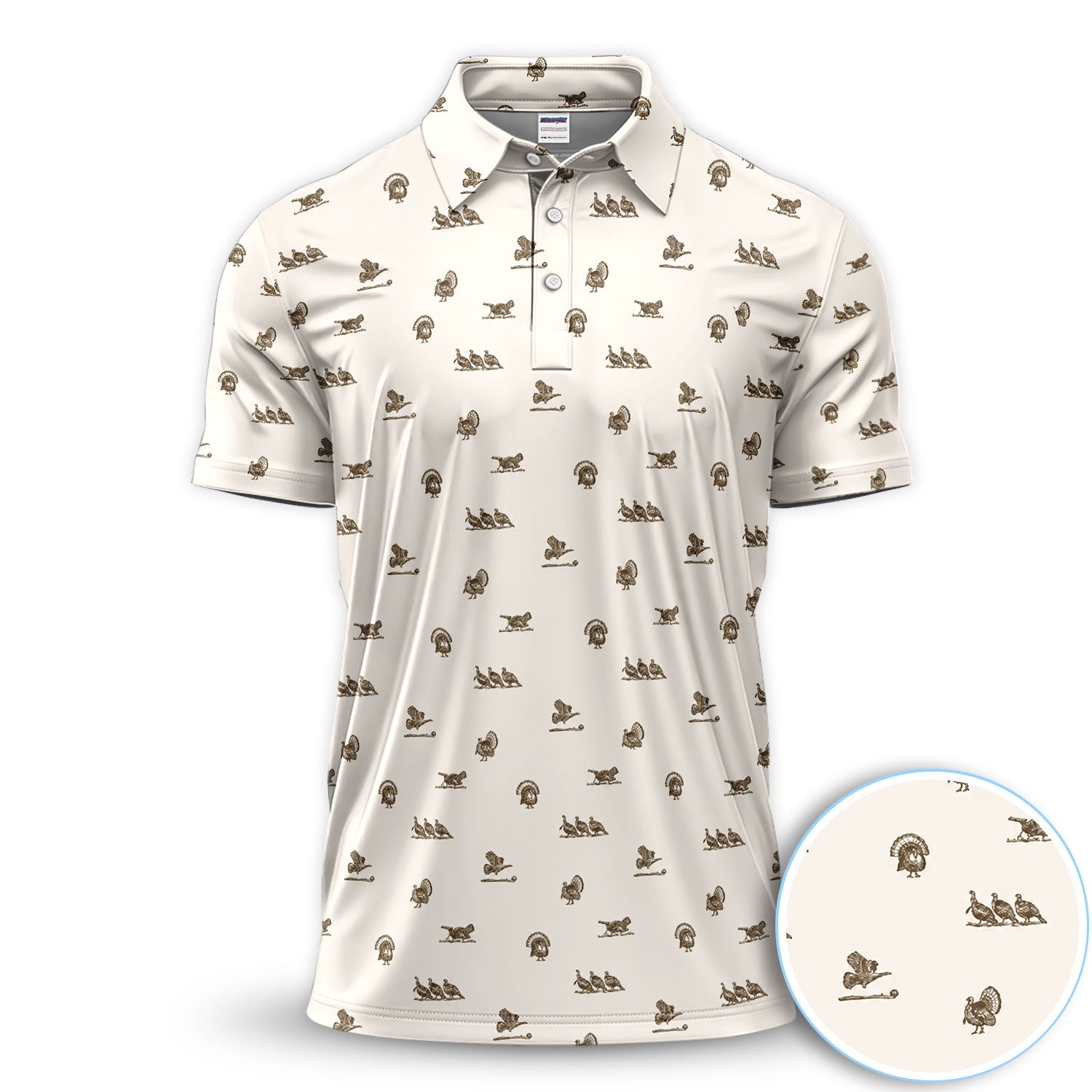 Vintage Turkey Hunting Golf Pattern Shirt, Wild Turkey Camo Golf Shirt For Men, Hunter Gift