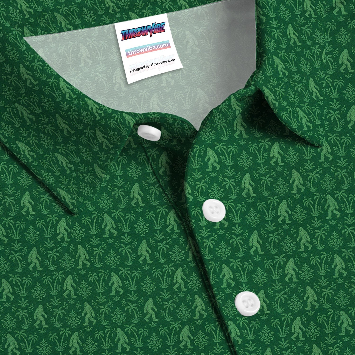 Green Bigfoot Sasquatch Golf Pattern Shirt, Bigfoot Golf Shirt For Men, Funny Golfer Gift