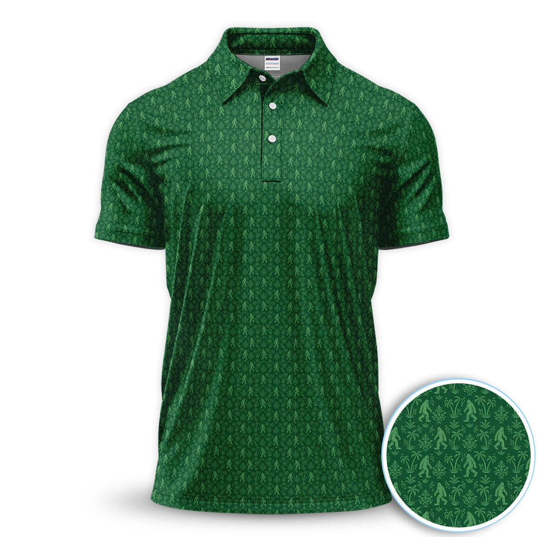 Green Bigfoot Sasquatch Golf Pattern Shirt, Bigfoot Golf Shirt For Men, Funny Golfer Gift