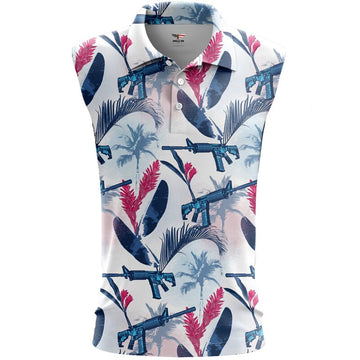 Blue Feather Women's Sleeveless Golf Polo ShirtMothers Day Gift, Women Golf Gifts