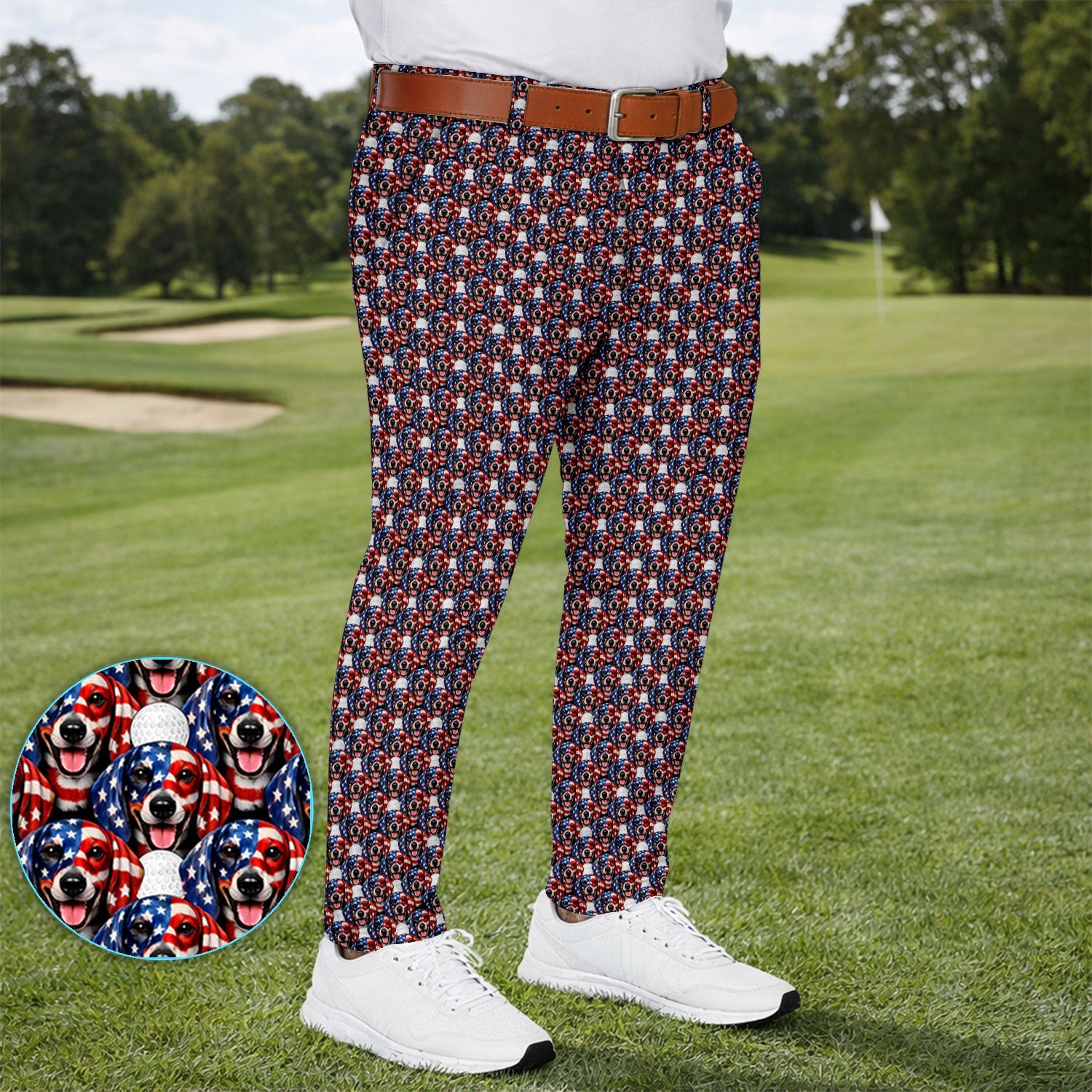 Funny Patriotic Wiener Dog Golf Set, America 250 Dachshund 250th Golf Set, Golf Gift For Men