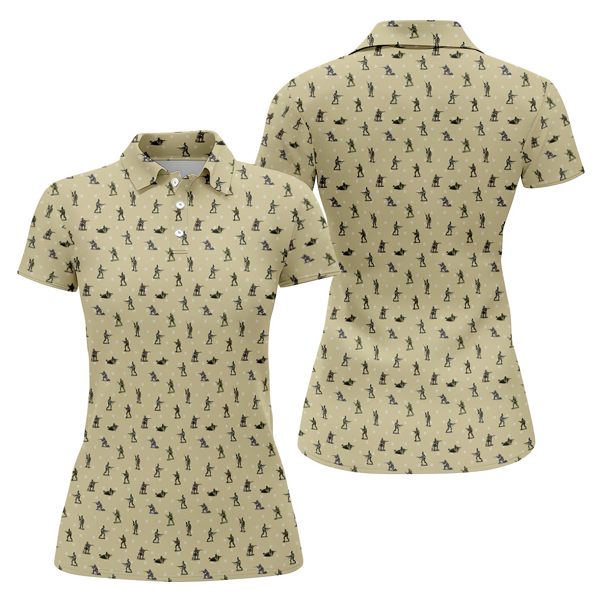 Veteran Khaki Women's Golf Tops, Gift For Veteran, Veterans Day Gift, Ladies Golf Shirts