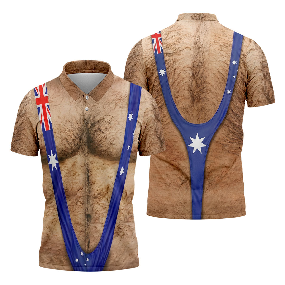 Australia Flag Print Fun Golf Shirt, Men's Golf Top, Polo Shirts For Men, Golf Shirts For Men