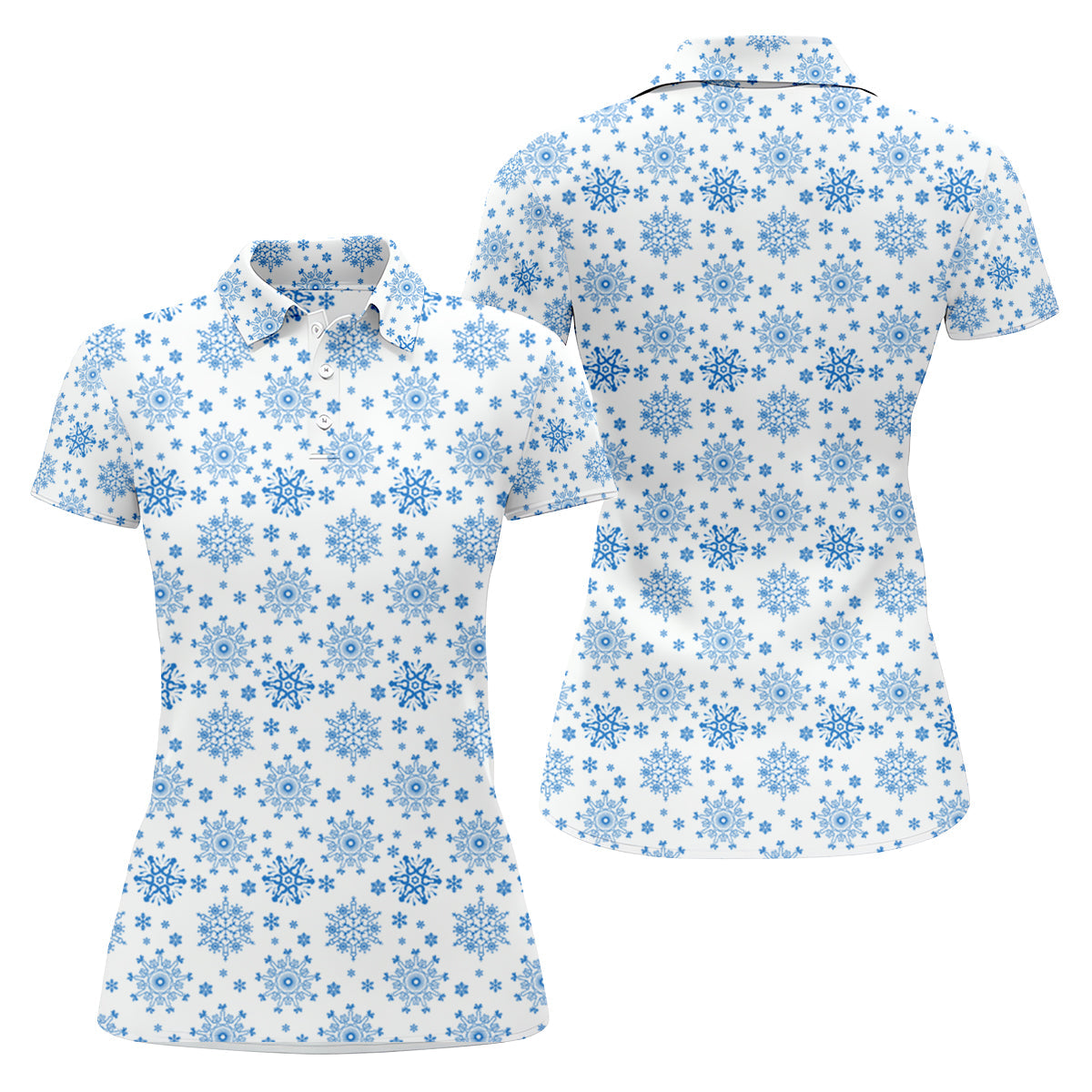 Dirty Funny Adult Humor Snowflakes Blue And White Fun Women's Golf Shirts, Christmas Golf Shirt, Ladies Golf Shirts
