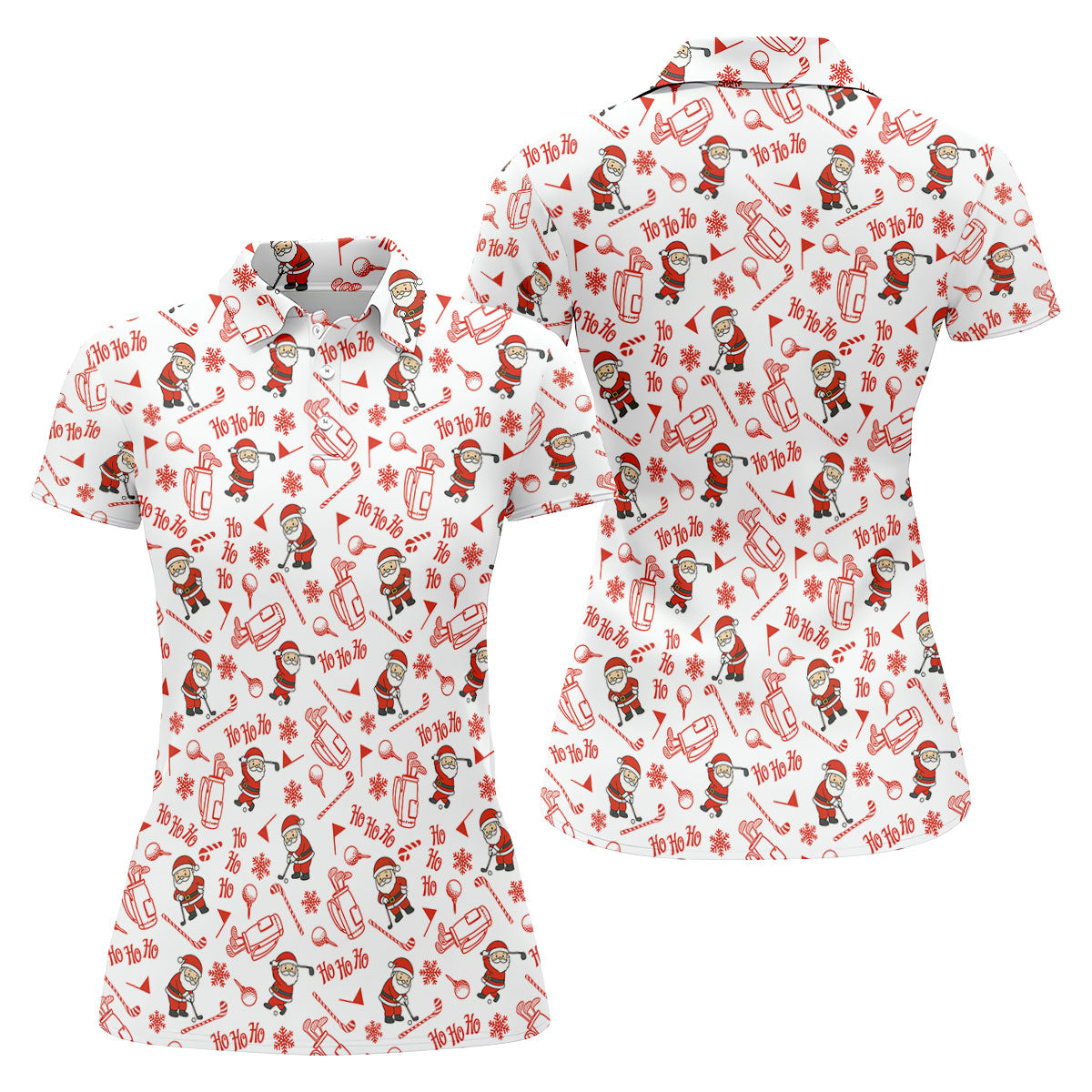 Ho Ho Ho Merry Christmas Funny Print Golf Shirt, Christmas Golf Shirt, Golf Gifts For Women, Fun Golf Shirt