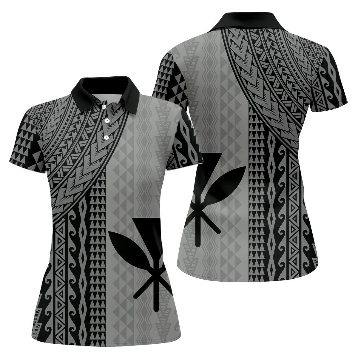Polynesian Tribal Pattern Vintage Golf Shirt, Hawaiian Golf Shirt, Golf Shirt For Women