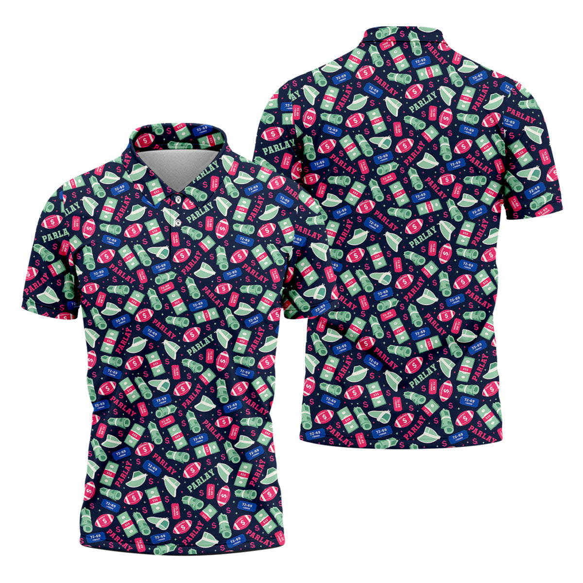 Funny Sports Betting Parlay Hawaiian Golf Shirt, Mens Golf Polo, Printed Golf Shirts