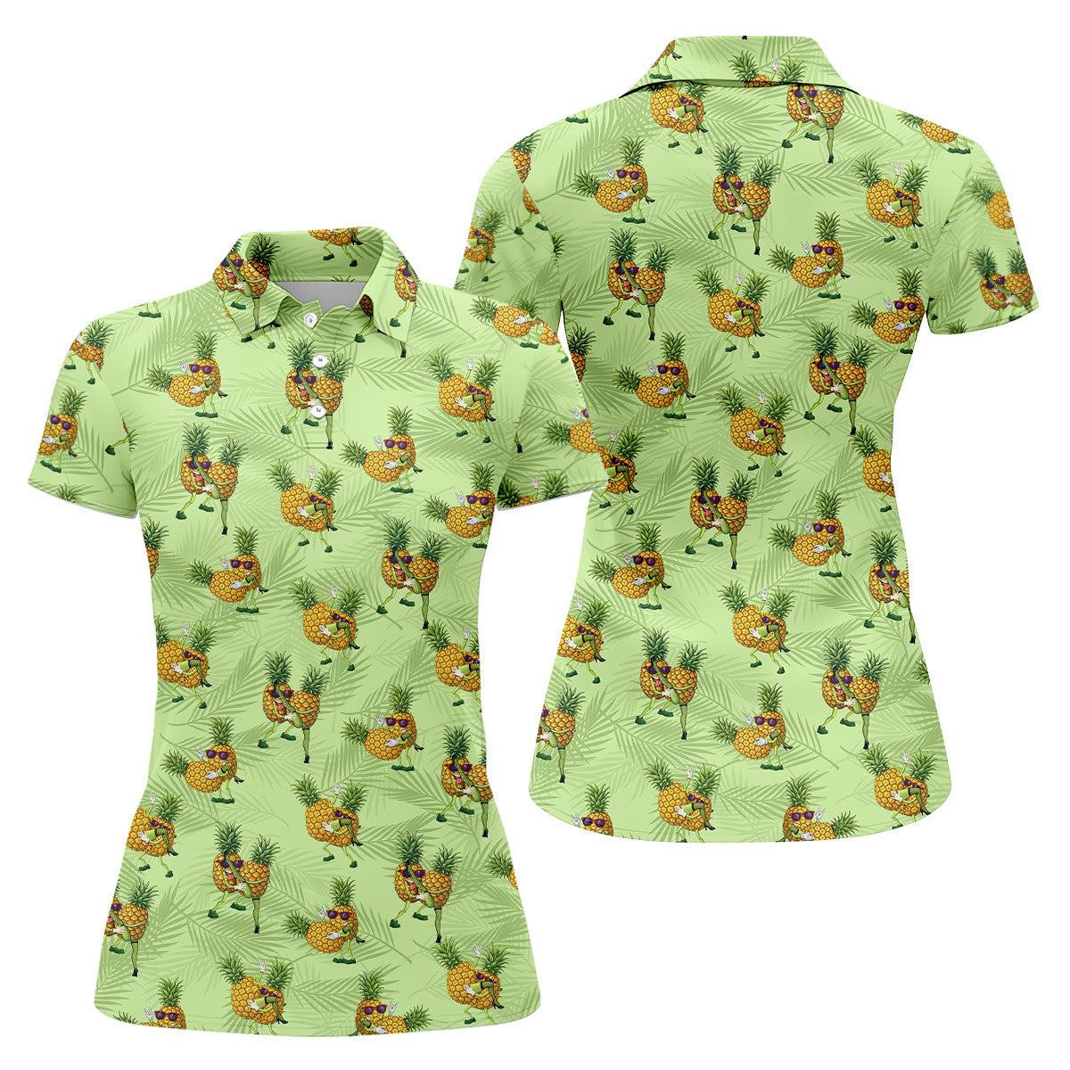 Pineapple Couple Naughty Position Fun Women's Golf Shirts, Valentines Golf Gift, Ladies Golf Polos