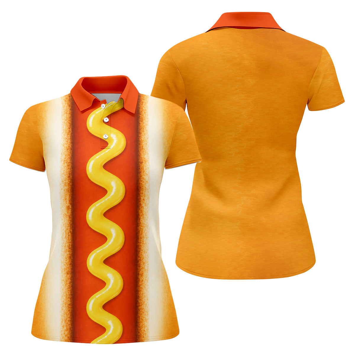 Hot Dog Suit Golf Shirt, Humorous Food Lover Pattern, Golf Shirt For Women