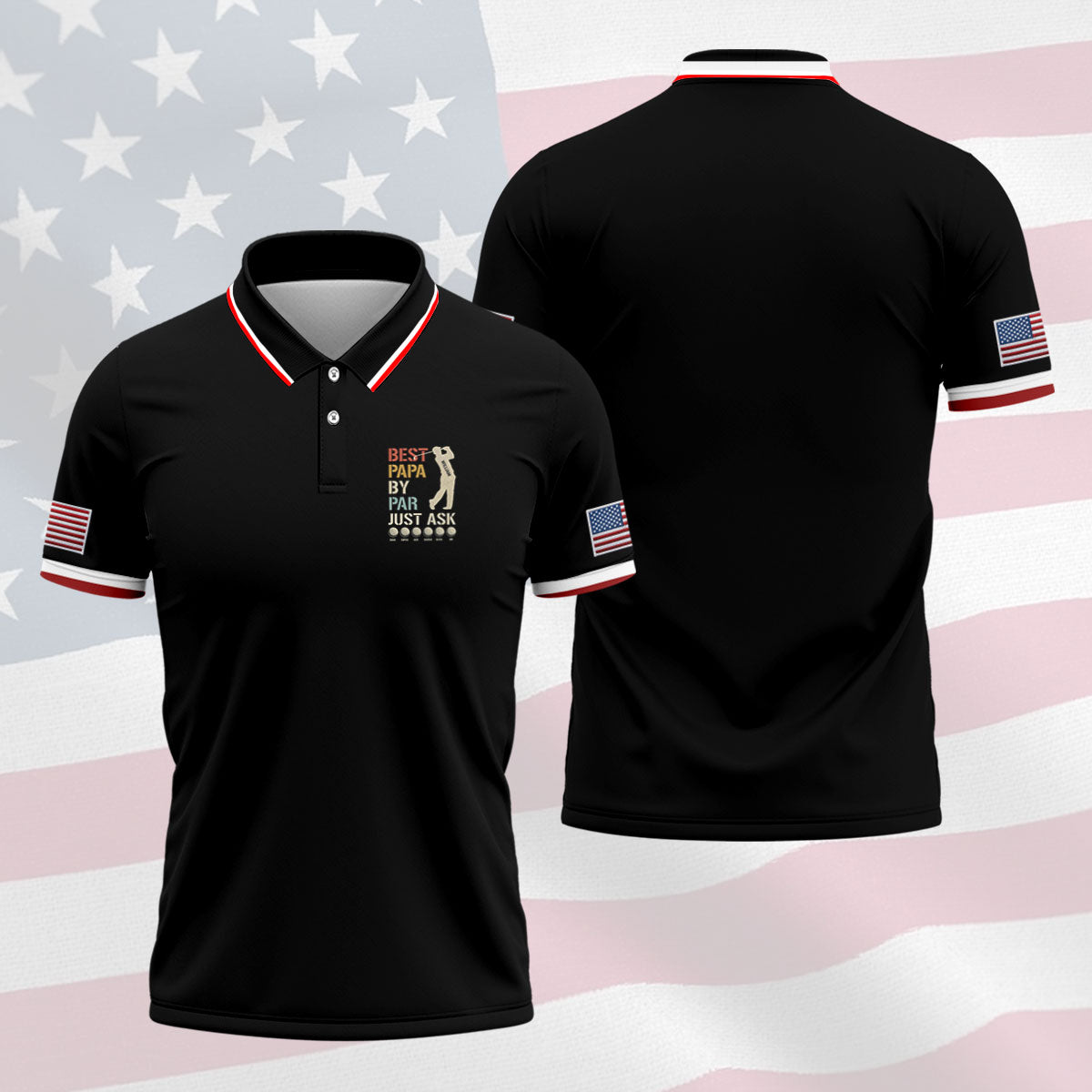 Best Dad Papa By Par Just Ask Father's Day Golf Shirt, Golf Gift For Dad, Polo Shirts For Men