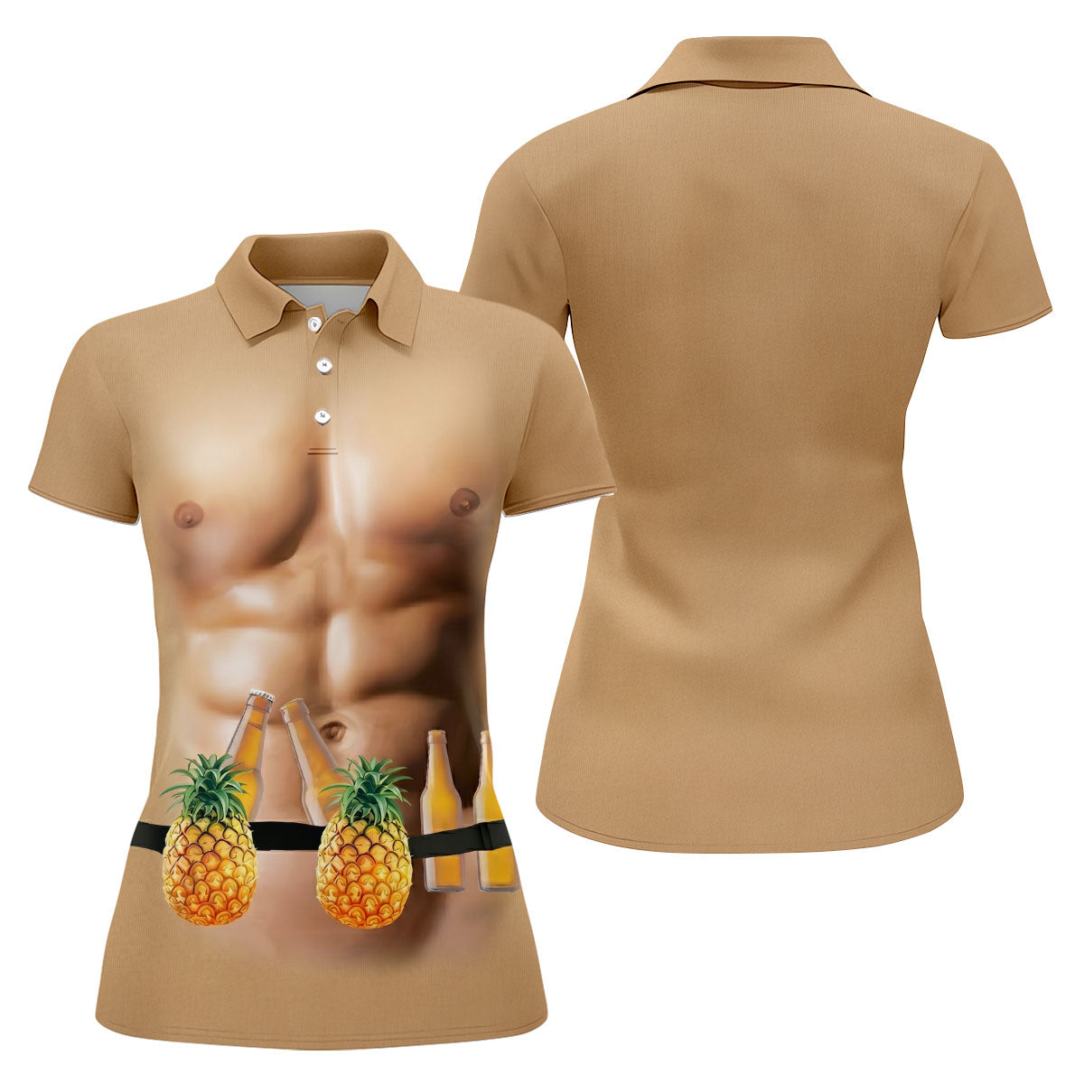 Funny Muscle Pineapple Beer Hawaiian Golf Shirt, Golf Shirt For Women, Golfing Apparel