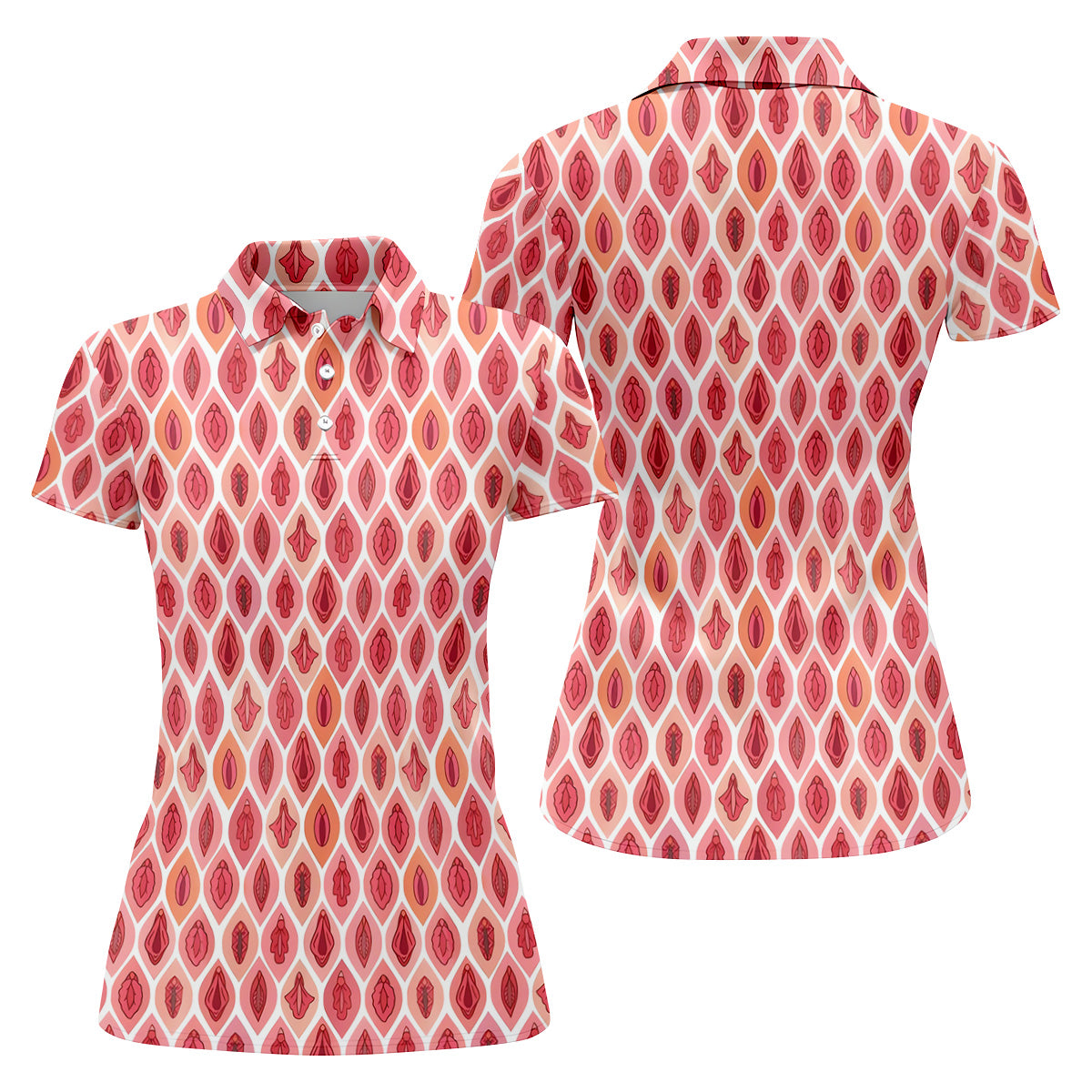 Funny Geometric Pink Golf Shirt, Women Golf Top, Ladies Sleeveless Tops, Women's Golf Shirts