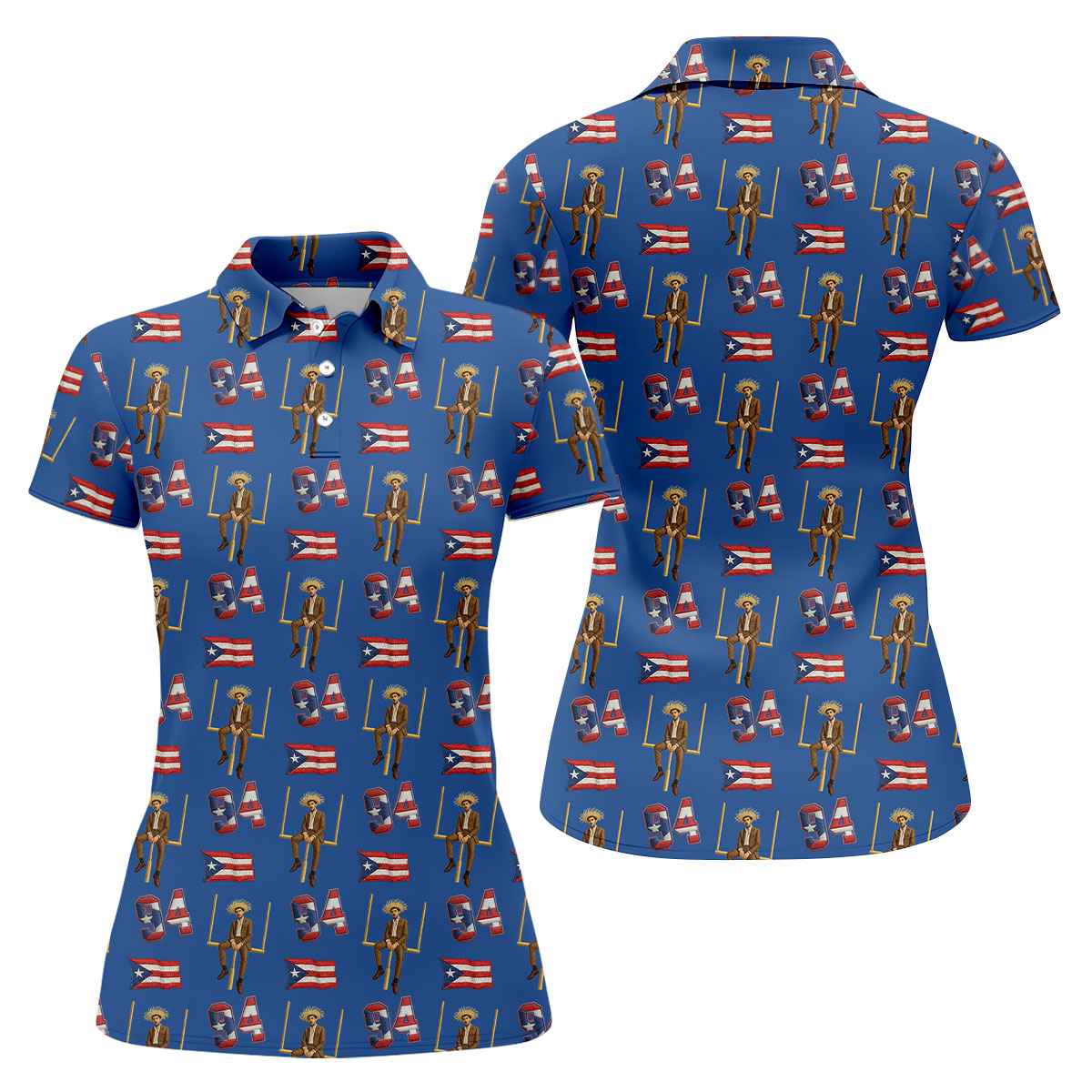 Bad Bunny Benito Bowl Football Theme Blue Polo Shirt Womens, American Football League Gift Ideas For Football Fans