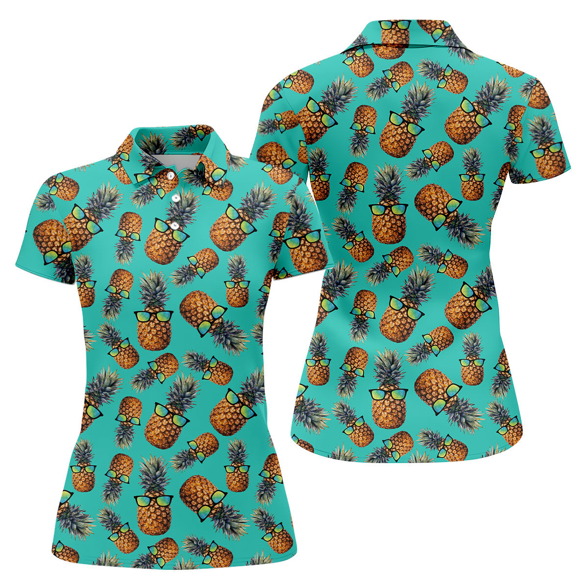 Cool Pineapple Tropical Theme Hawaiian Golf Shirt, Golf Shirt For Women, Golfing Apparel