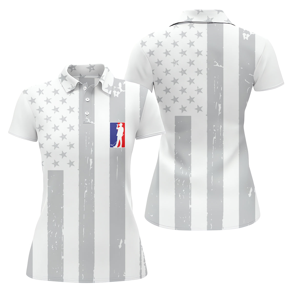 The Game Of Golf American Flag Patriot Women's Golf Shirts, Women's Golf Tops, Ladies Golf Shirt