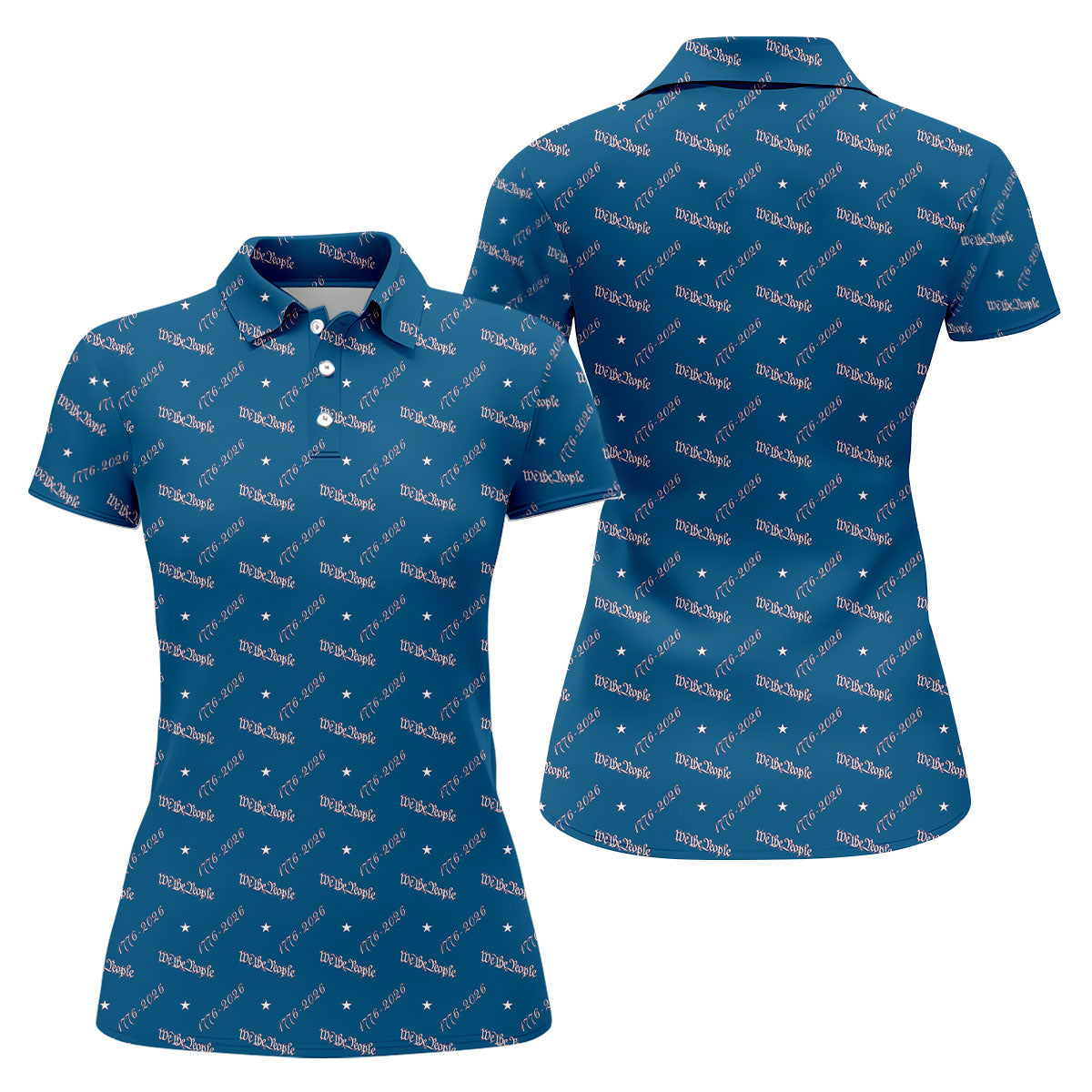 We The People 1776 2026 Patriotic Golf Polo Shirt 250th Anniversary Golf Shirt For Women, Ladies Golf Polos