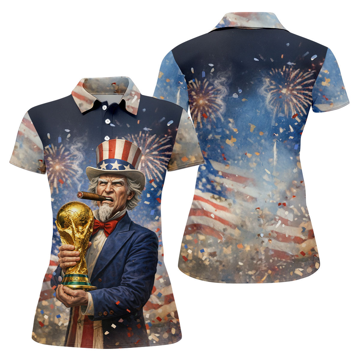Patriotic American Sport Polo, American Football Shirt, Game Day Football Theme Women's Green Polo Shirts