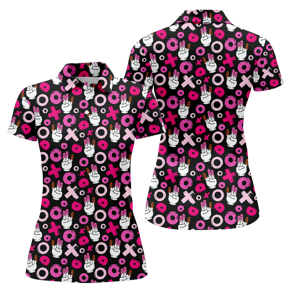 Chocolate Fingers Adult Humor XOXO Fun Women's Golf Shirts, Valentines Golf Gift, Women's Golf Tops