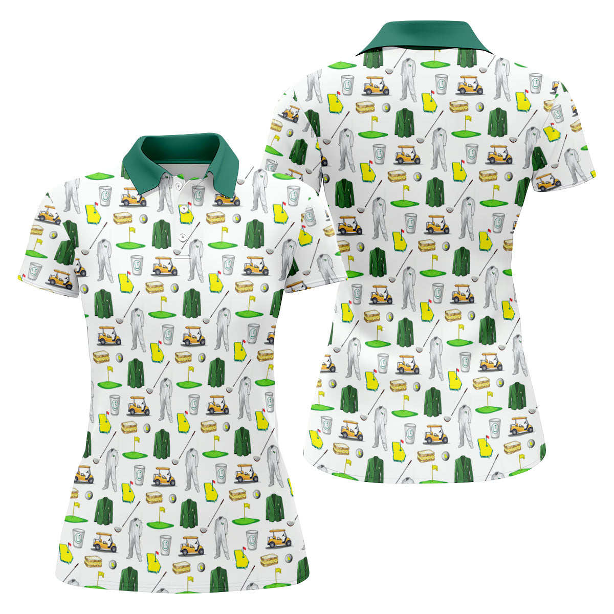 Golf Tournament Augusta Golf Seamless Pattern Performance Golf Shirt, Women Golf Top, Ladies Golf Shirts