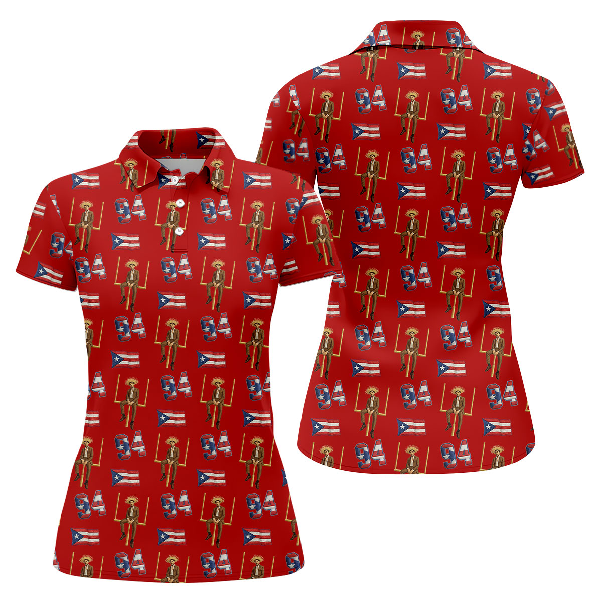 Bad Bunny Benito Bowl Football Theme Red Polo Shirt Womens, American Football League Gift Ideas For Football Fans