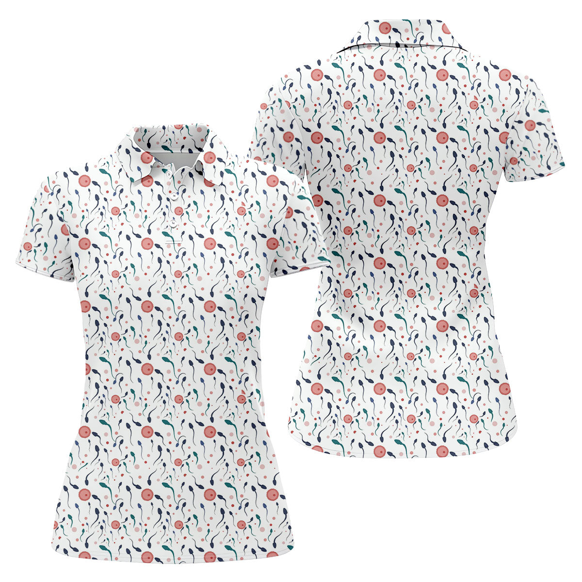 Funny Crazy Egg Fertilization White Golf Shirt, Golf Gifts For Valentine's Day, Golf Shirt For Women