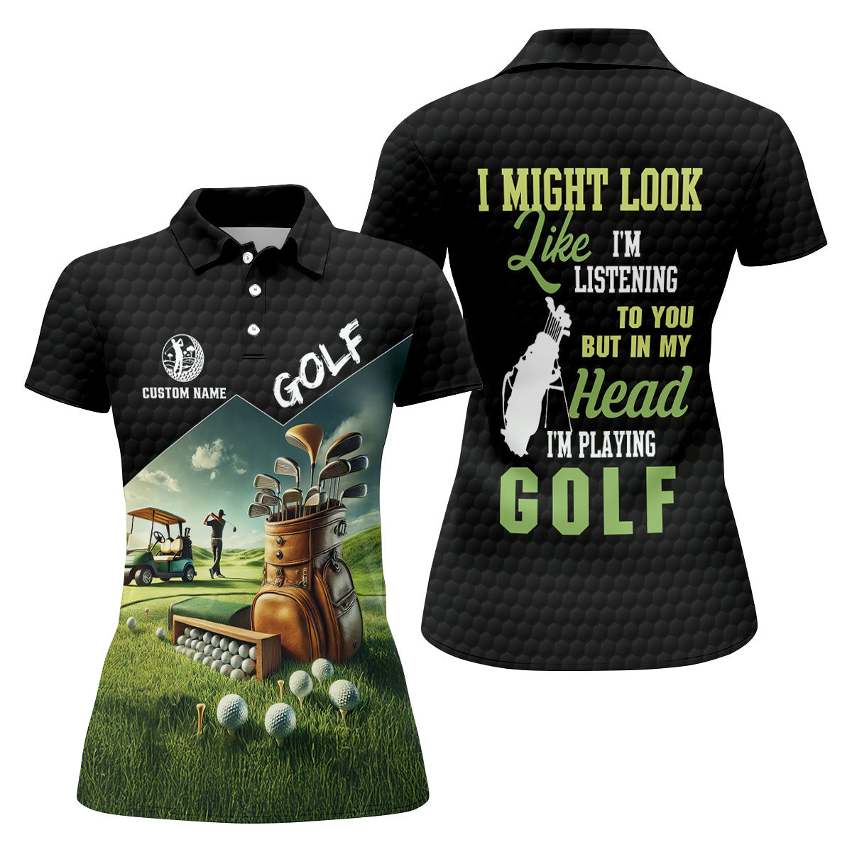In My Head I'm Playing Golf Funny Golf Shirt, Custom Golf Shirts, Golf Shirt For Women