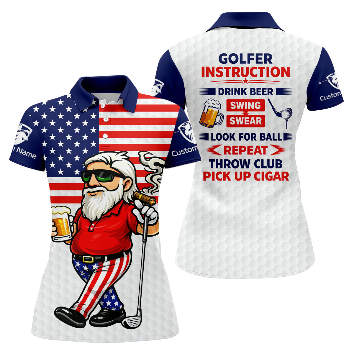 Swing Swear Look For Ball Repeat Patriotic 4th Of July Golf Shirt, 250 Years Golf Shirt For Women