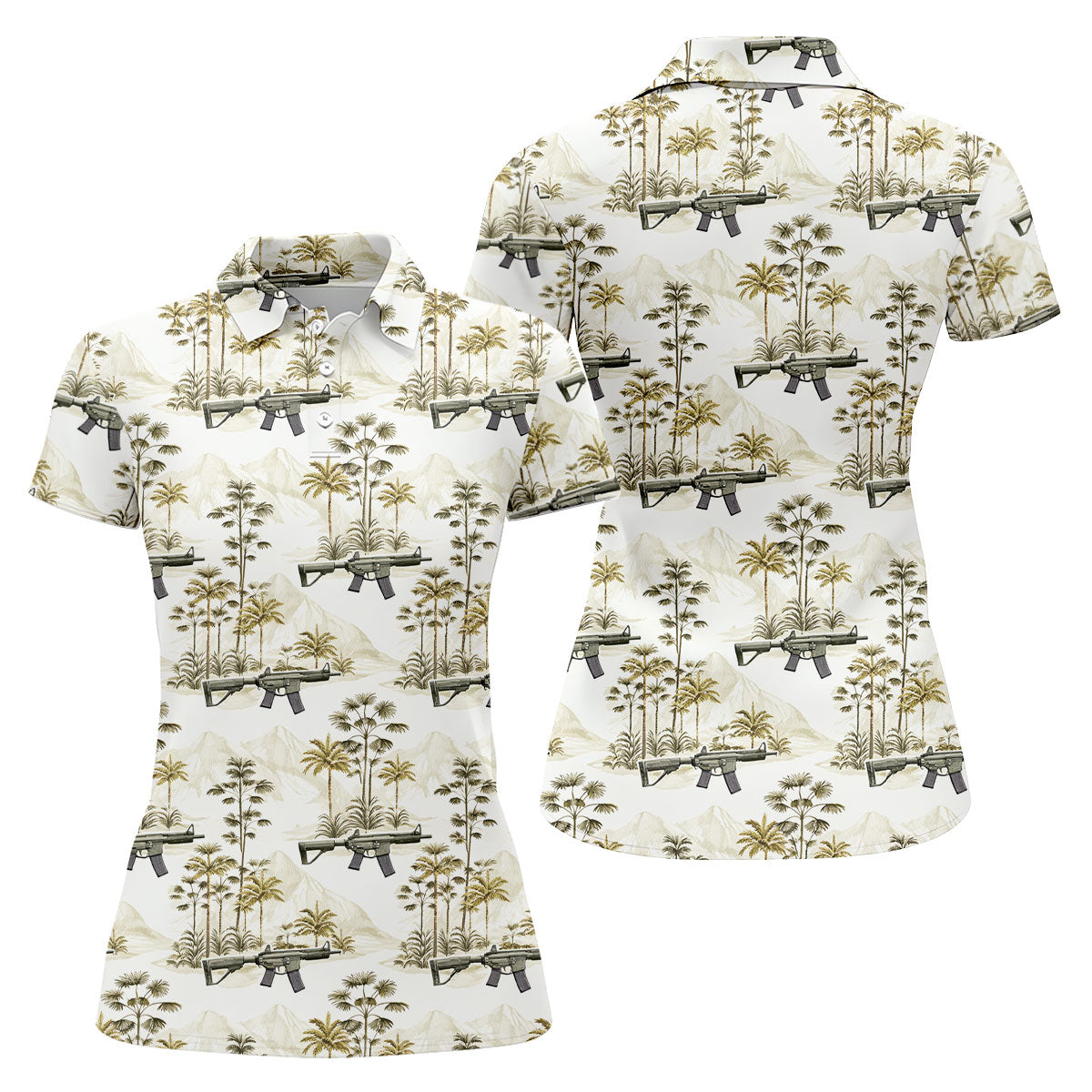 Military Theme Hawaiian Golf Shirt, Cool Golf Shirt, Ladies Golf Shirts, Women's Polo Shirt