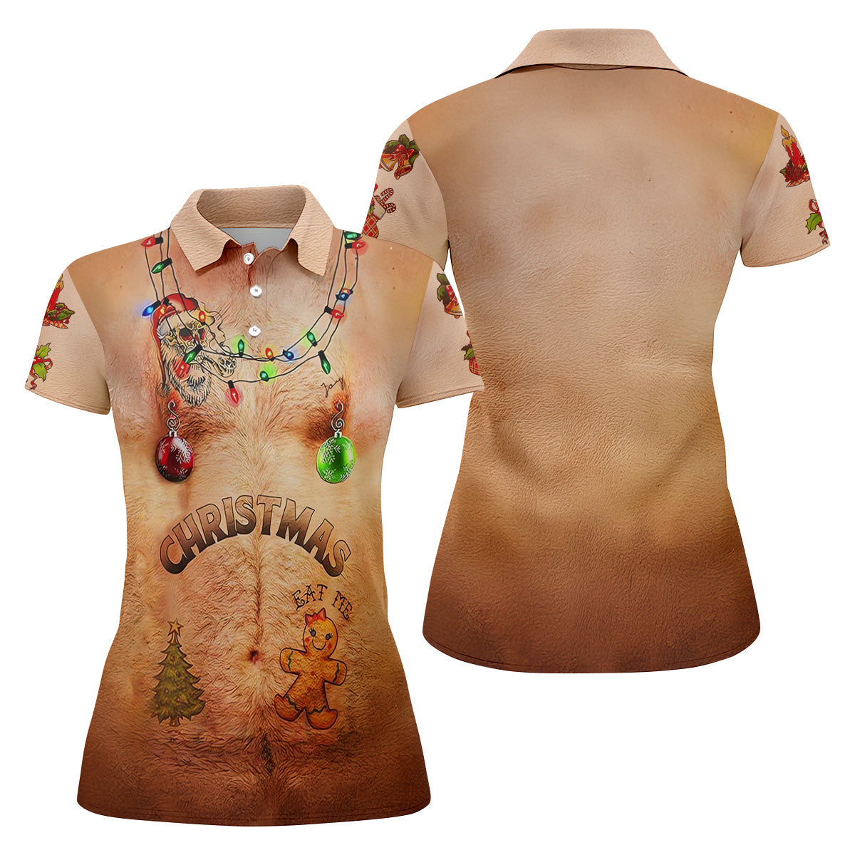 Eat Me Funny Christmas Golf Shirt, Fun Women's Golf Shirts, Unique Gift For Golfer, Ladies Golf Polos