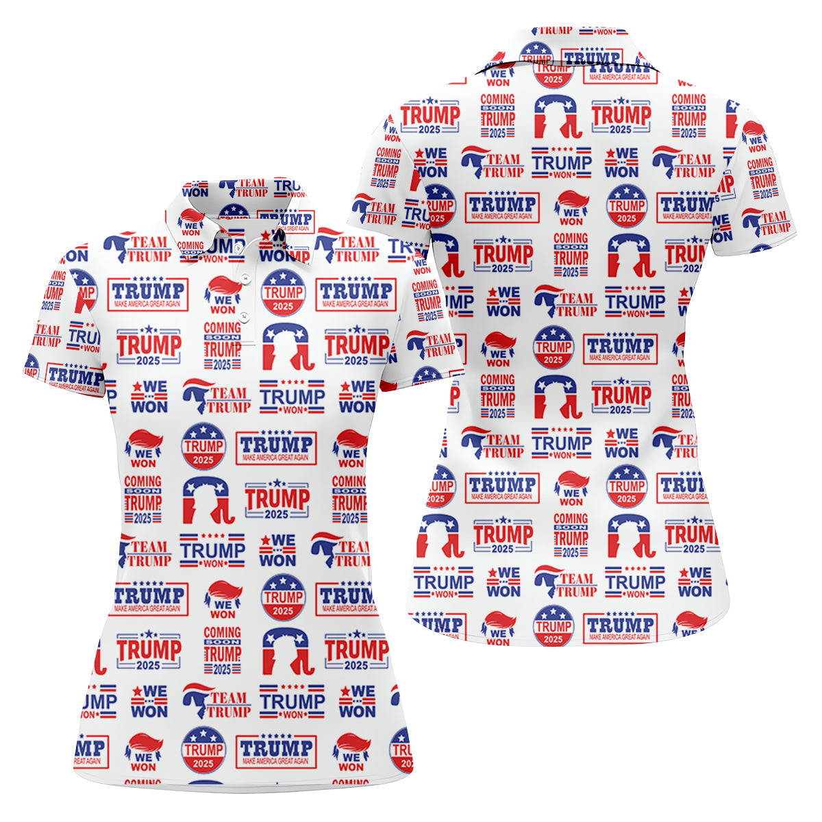 Coming Soon Trump Pattern Christmas Golf Tops For Women, Christmas Golf Shirt, Women Golf Apparel