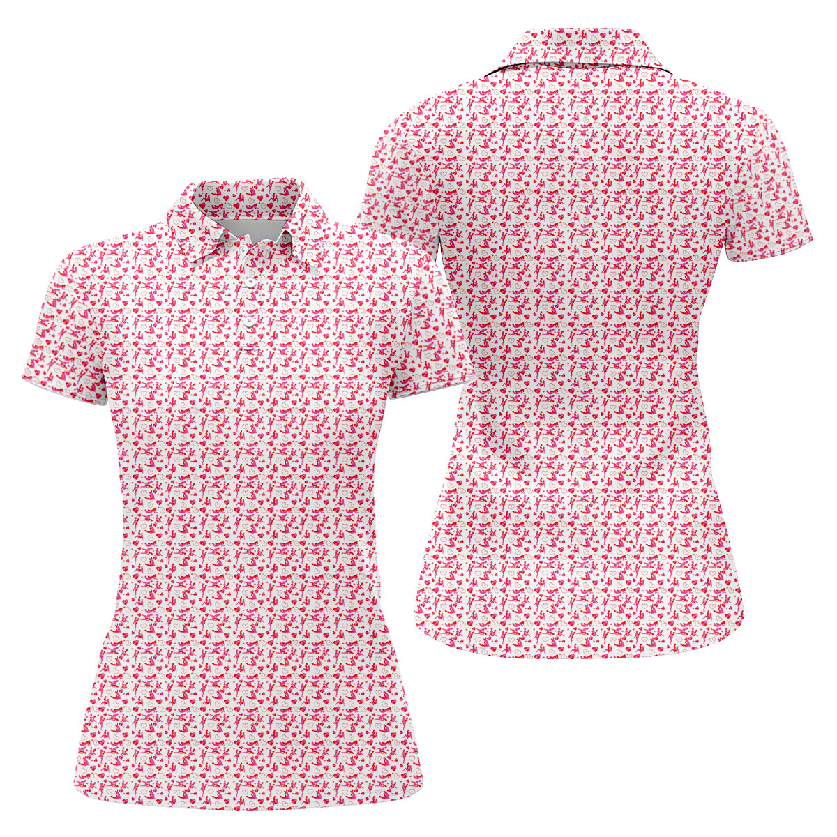 Naughty Couple Hot Positions Fun Women's Golf Shirts, Women's Golf Tops, Ladies Golf Shirts