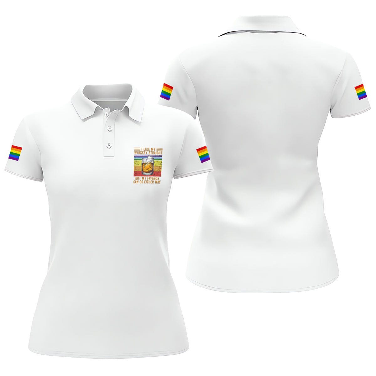 I Like My Whiskey Straight LGBT Pride Month Fun Women's Golf Shirts, LGBT Support Pride Shirt