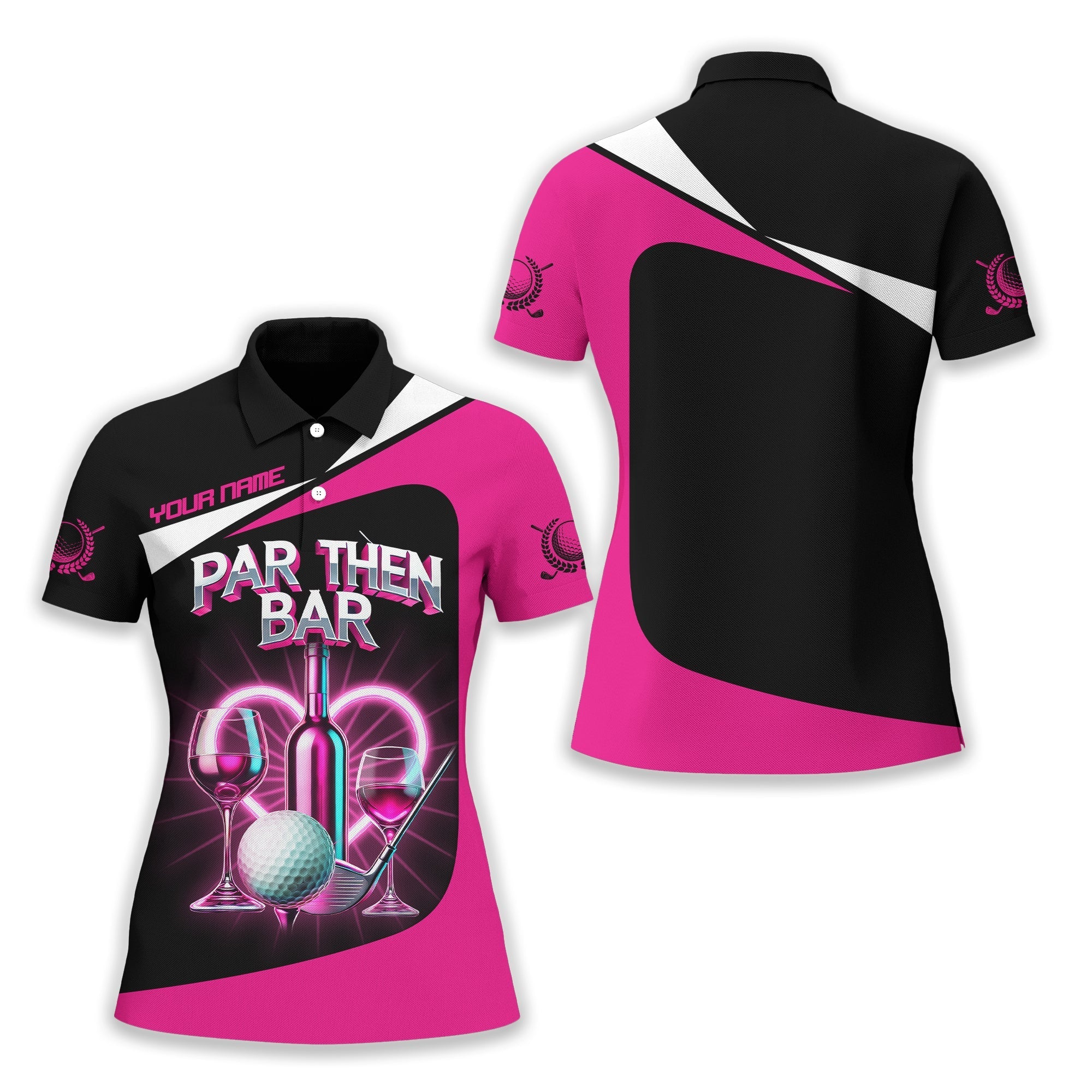 Par Then Bar Custom Womens Golf Polo ShirtGolfing Apparel, Womens Golf Gifts