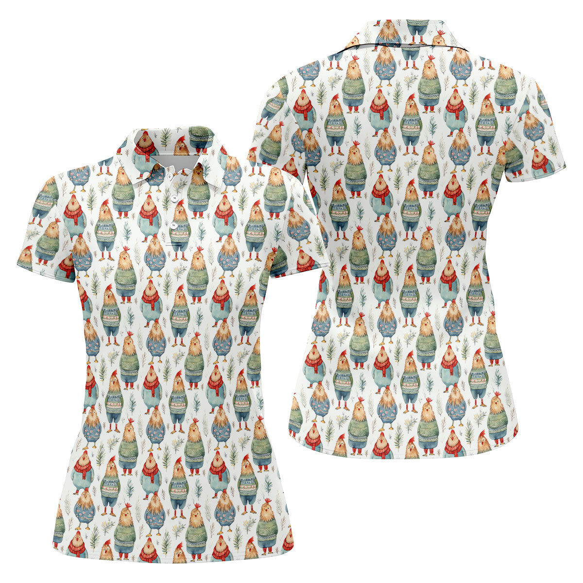 Chicken Cozy Ladies Golf Tops, Fun Women's Golf Shirts, Cute Golf Outfit, Ladies Golf Shirts, Golfing Apparel
